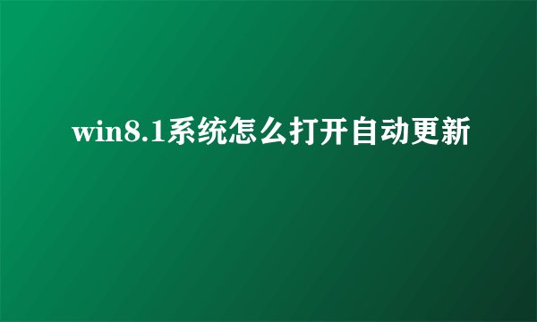 win8.1系统怎么打开自动更新