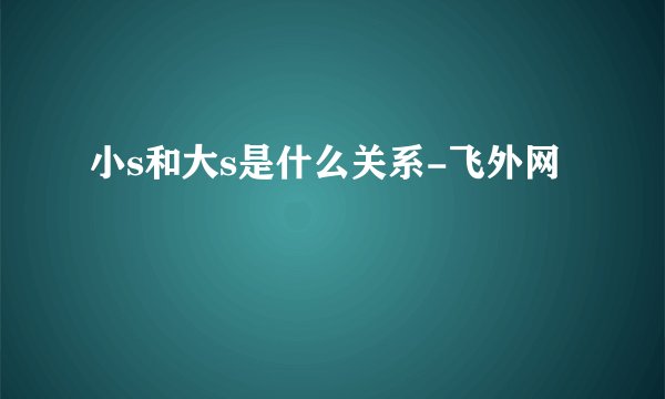 小s和大s是什么关系-飞外网