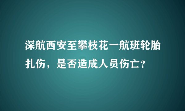 深航西安至攀枝花一航班轮胎扎伤，是否造成人员伤亡？