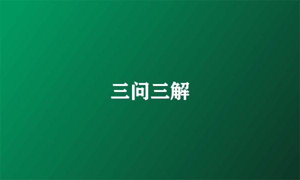 三问三解