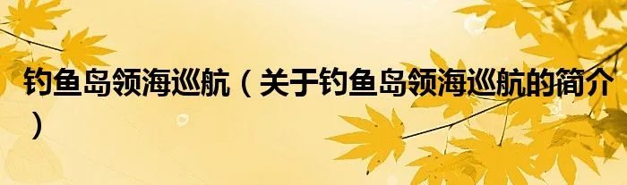 钓鱼岛领海巡航(关于钓鱼岛领海巡航的简介)