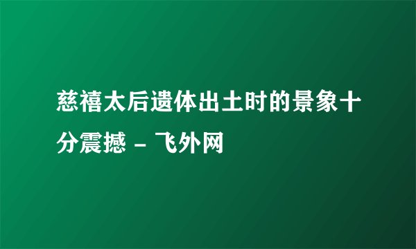 慈禧太后遗体出土时的景象十分震撼 - 飞外网