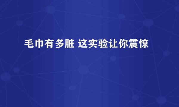 毛巾有多脏 这实验让你震惊
