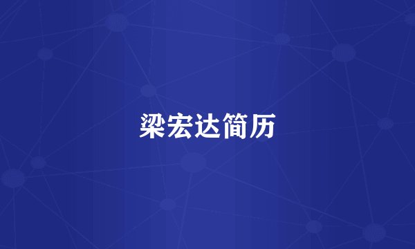 梁宏达简历