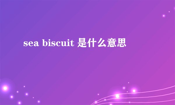 sea biscuit 是什么意思