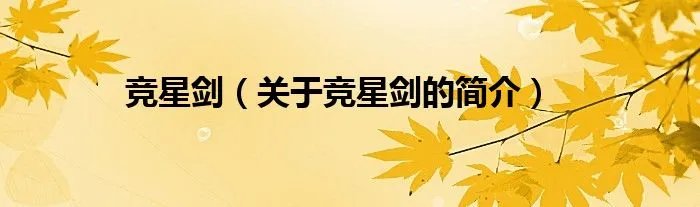竞星剑（关于竞星剑的简介）