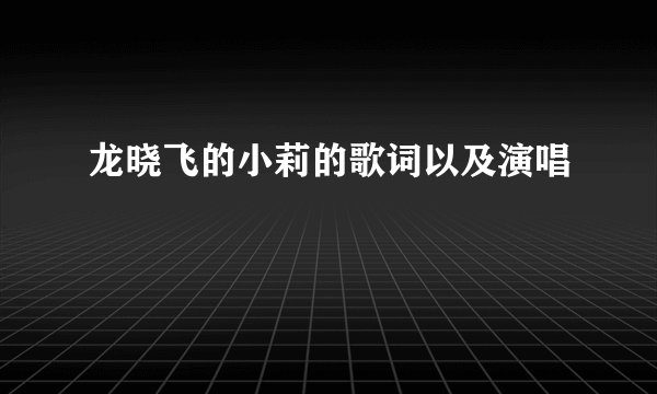 龙晓飞的小莉的歌词以及演唱