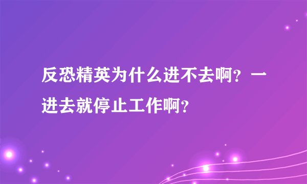 反恐精英为什么进不去啊？一进去就停止工作啊？