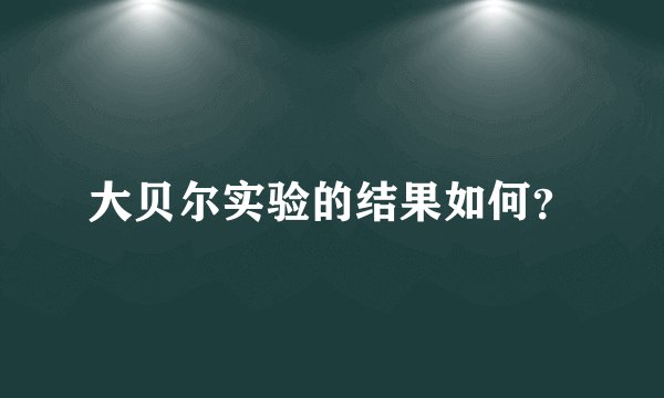 大贝尔实验的结果如何？