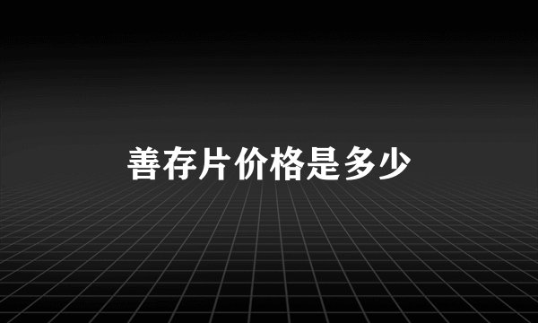 善存片价格是多少