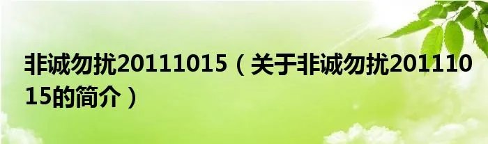 非诚勿扰20111015（关于非诚勿扰20111015的简介）