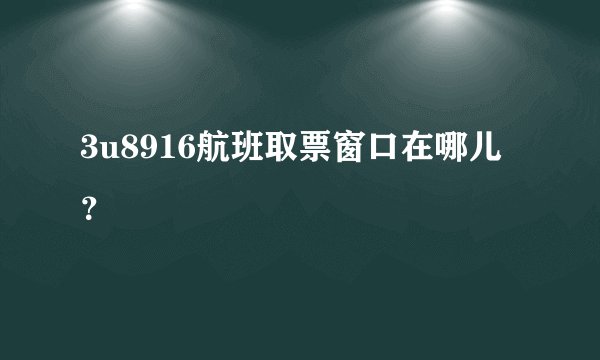 3u8916航班取票窗口在哪儿？