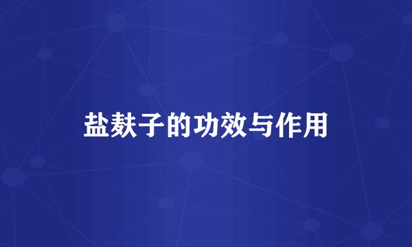 盐麸子的功效与作用