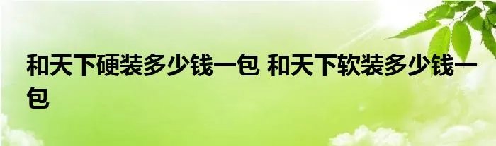 和天下硬装多少钱一包 和天下软装多少钱一包