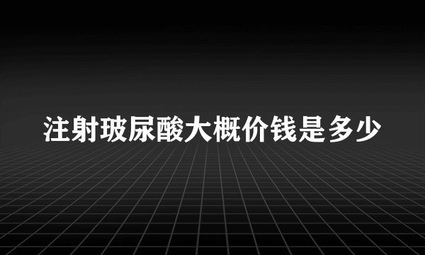 注射玻尿酸大概价钱是多少