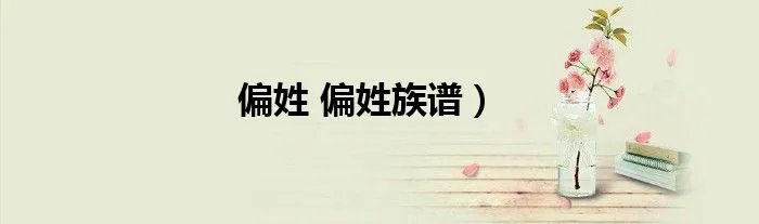 偏姓 偏姓族谱）