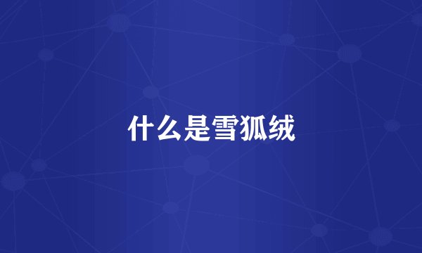 什么是雪狐绒
