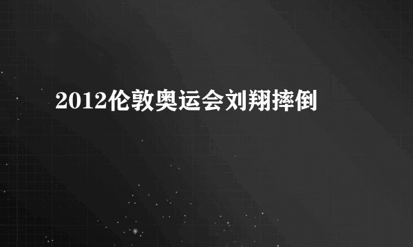 2012伦敦奥运会刘翔摔倒