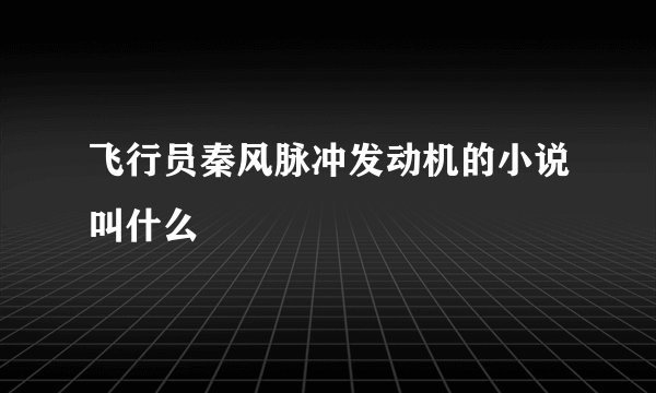 飞行员秦风脉冲发动机的小说叫什么