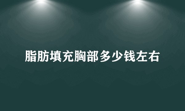 脂肪填充胸部多少钱左右
