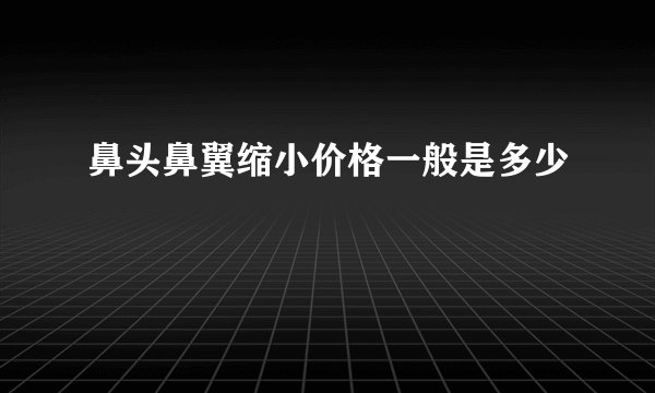 鼻头鼻翼缩小价格一般是多少