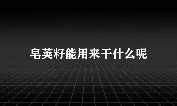 皂荚籽能用来干什么呢