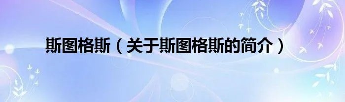 斯图格斯（关于斯图格斯的简介）