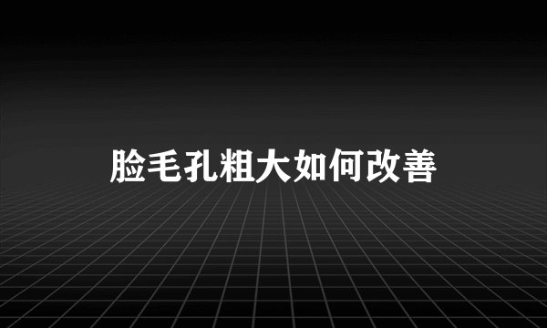 脸毛孔粗大如何改善