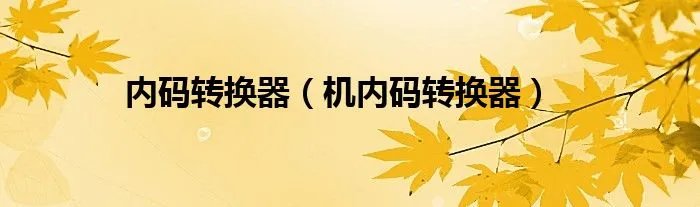 内码转换器（机内码转换器）