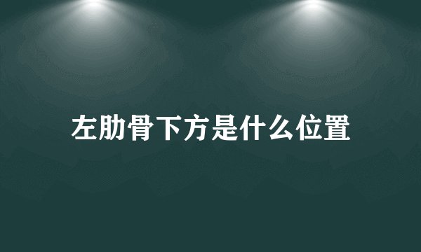 左肋骨下方是什么位置