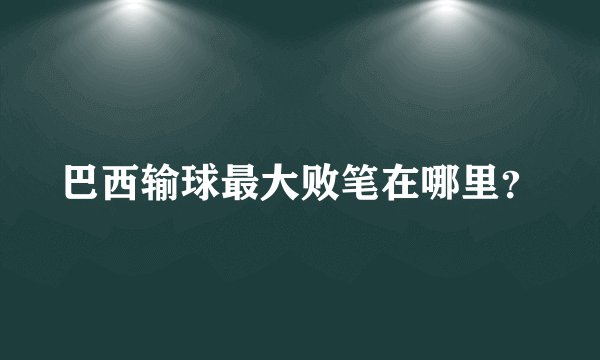 巴西输球最大败笔在哪里？