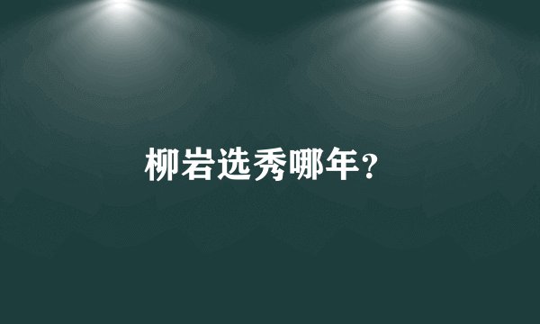 柳岩选秀哪年？