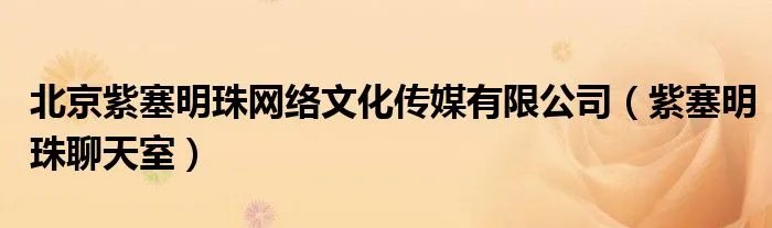 北京紫塞明珠网络文化传媒有限公司（紫塞明珠聊天室）