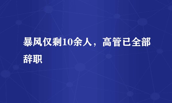 暴风仅剩10余人，高管已全部辞职
