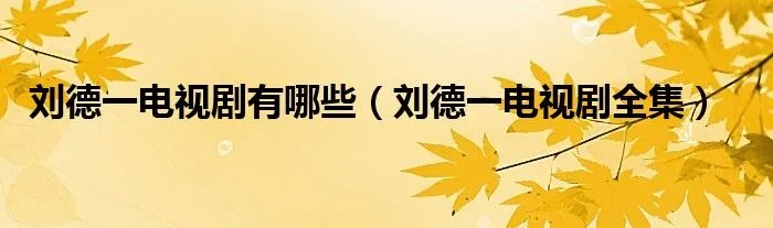 刘德一电视剧有哪些（刘德一电视剧全集）
