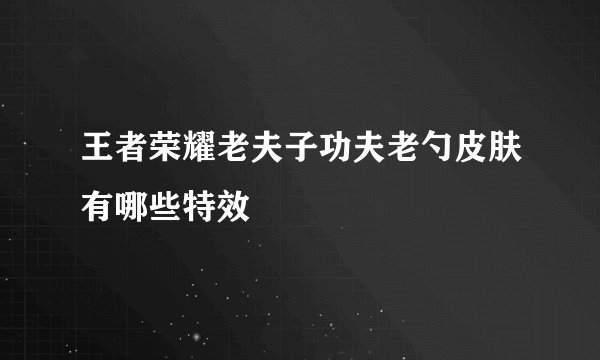 王者荣耀老夫子功夫老勺皮肤有哪些特效
