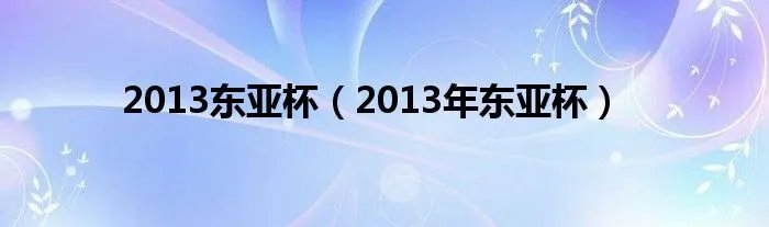 2013东亚杯(2013年东亚杯)