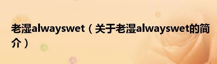 老湿alwayswet(关于老湿alwayswet的简介)