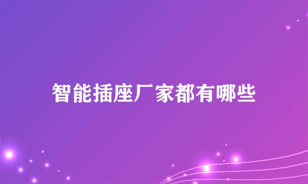 智能插座厂家都有哪些
