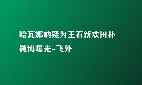 哈瓦娜呐疑为王石新欢田朴珺微博曝光-飞外