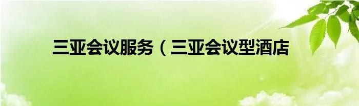 三亚会议服务（三亚会议型酒店
