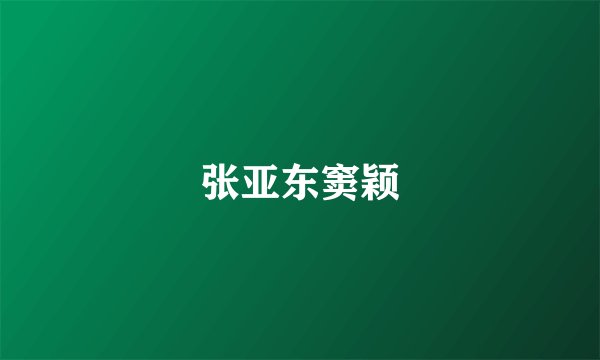 张亚东窦颖