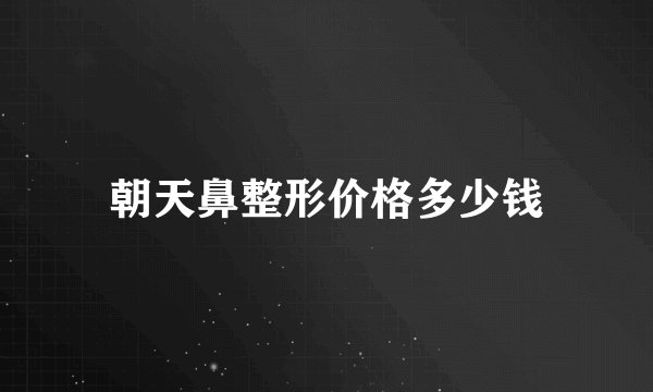 朝天鼻整形价格多少钱