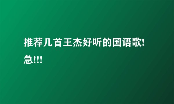 推荐几首王杰好听的国语歌!急!!!