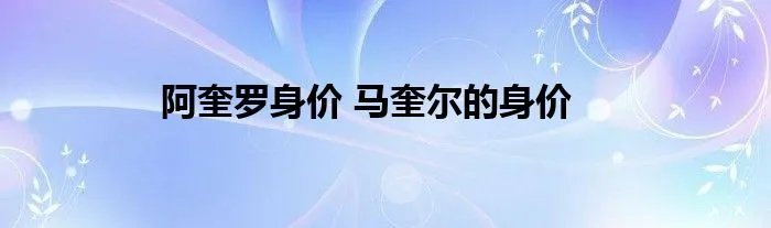 阿奎罗身价 马奎尔的身价