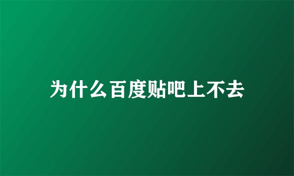为什么百度贴吧上不去