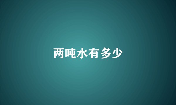 两吨水有多少