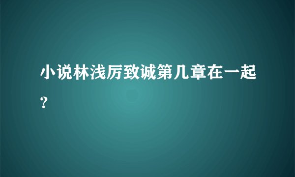 小说林浅厉致诚第几章在一起？