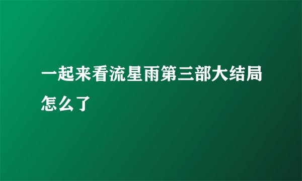 一起来看流星雨第三部大结局怎么了