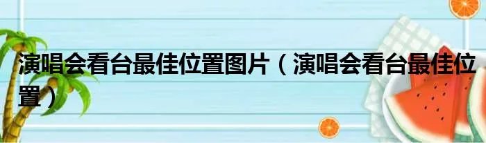 演唱会看台最佳位置图片（演唱会看台最佳位置）